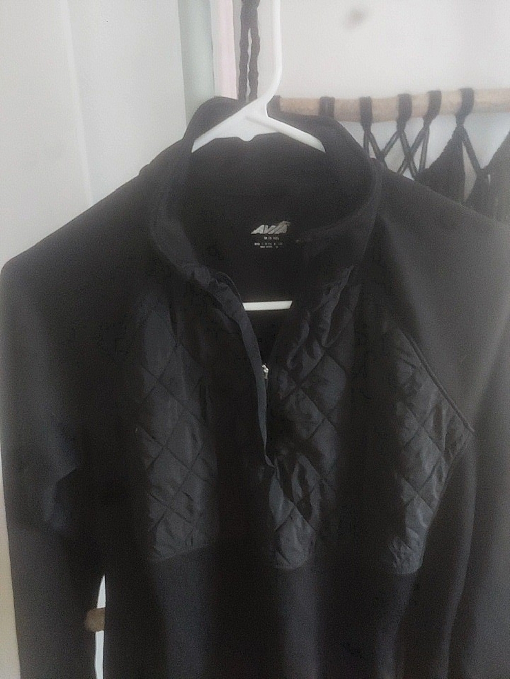 Avia Black Quilted Half-Zip Pullover